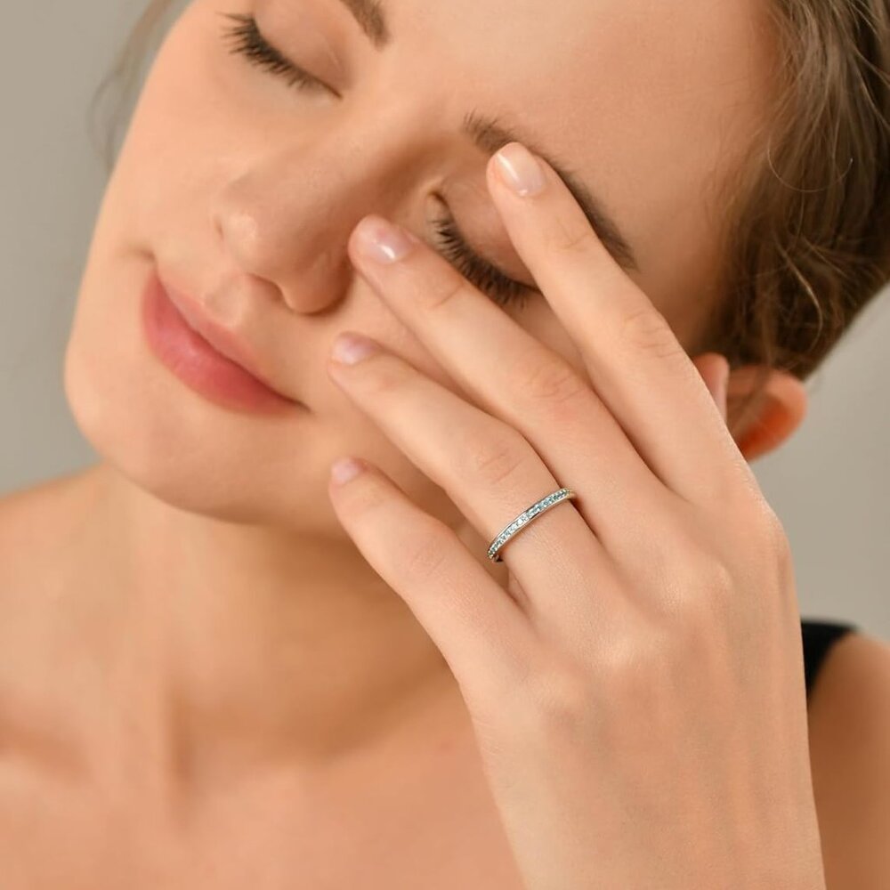 Women's Birthstone Stackable Ring - 925 Sterling … - image 3